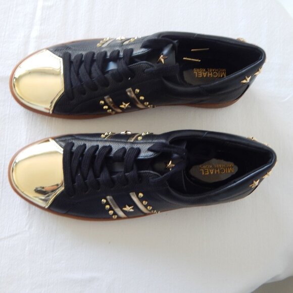 Michael Kors Frankie Stripe Leather Studded Low Top Lace-up Sneaker Shoe NIB - Picture 5 of 11